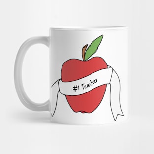 #1 Teacher Apple Mug